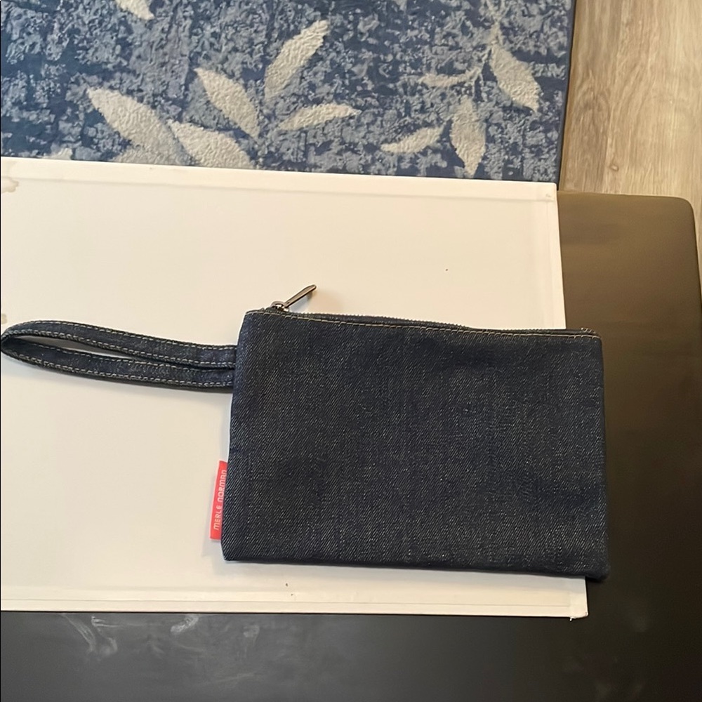 Dark Blue Denim Wristlet, Merle Norman brand
